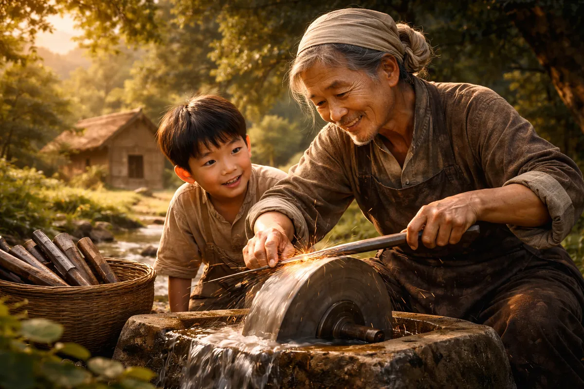 CÀNG KIÊN TRÌ CÀNG MAY MẮN: CHUYỆN CỔ NHÂN MÀI SẮT THÀNH KIM 
